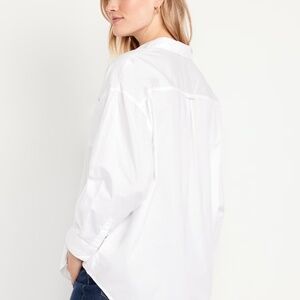 Oversized Button-Down Boyfriend Shirt Xs